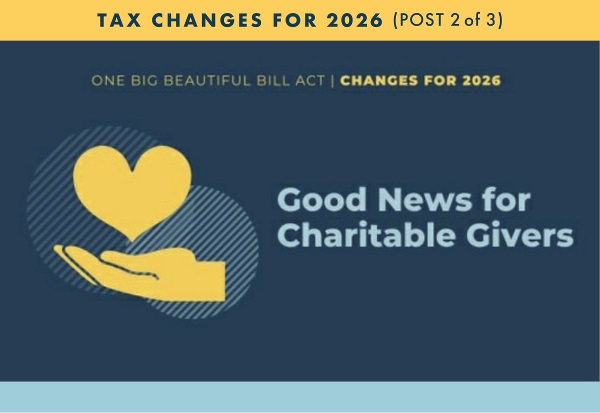 AFP_info's tweet photo. Starting in 2026, you might be able to deduct cash donations to qualified charitable organizations even if you take the standard deduction and don't itemize.

Deduction Limits:
o  Single Filers - Up to $1,000
o  Married Filing Jointly - Up to $2,000 https://t.co/Wv5YaWehea