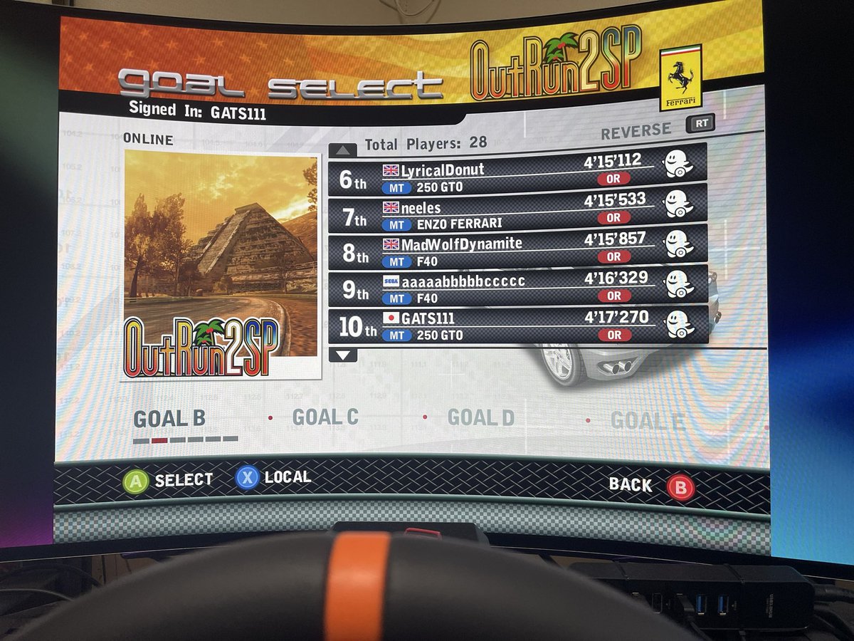 guts_game_7's tweet image. 久々にタイム更新。
もうちょっといけそうだけど😊

#outrun2006tweaks
