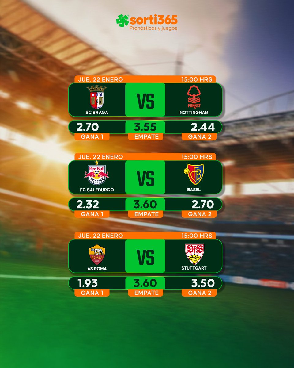 sortioficial's tweet photo. 🏆🔥 UEFA EUROPA LEAGUE 🔥🏆

Europa entra en modo batalla ⚔️
Cada partido cuenta 🌍⚽

👉Vive la Europa League y elige tu pronóstico con tu agente de confianza📲

🔗https://t.co/294iKQCa7v
🔞 +18 | Juega responsable

#EuropaLeague #Sorti365 #LaSuerteTePersigue https://t.co/Pu72twqLZd