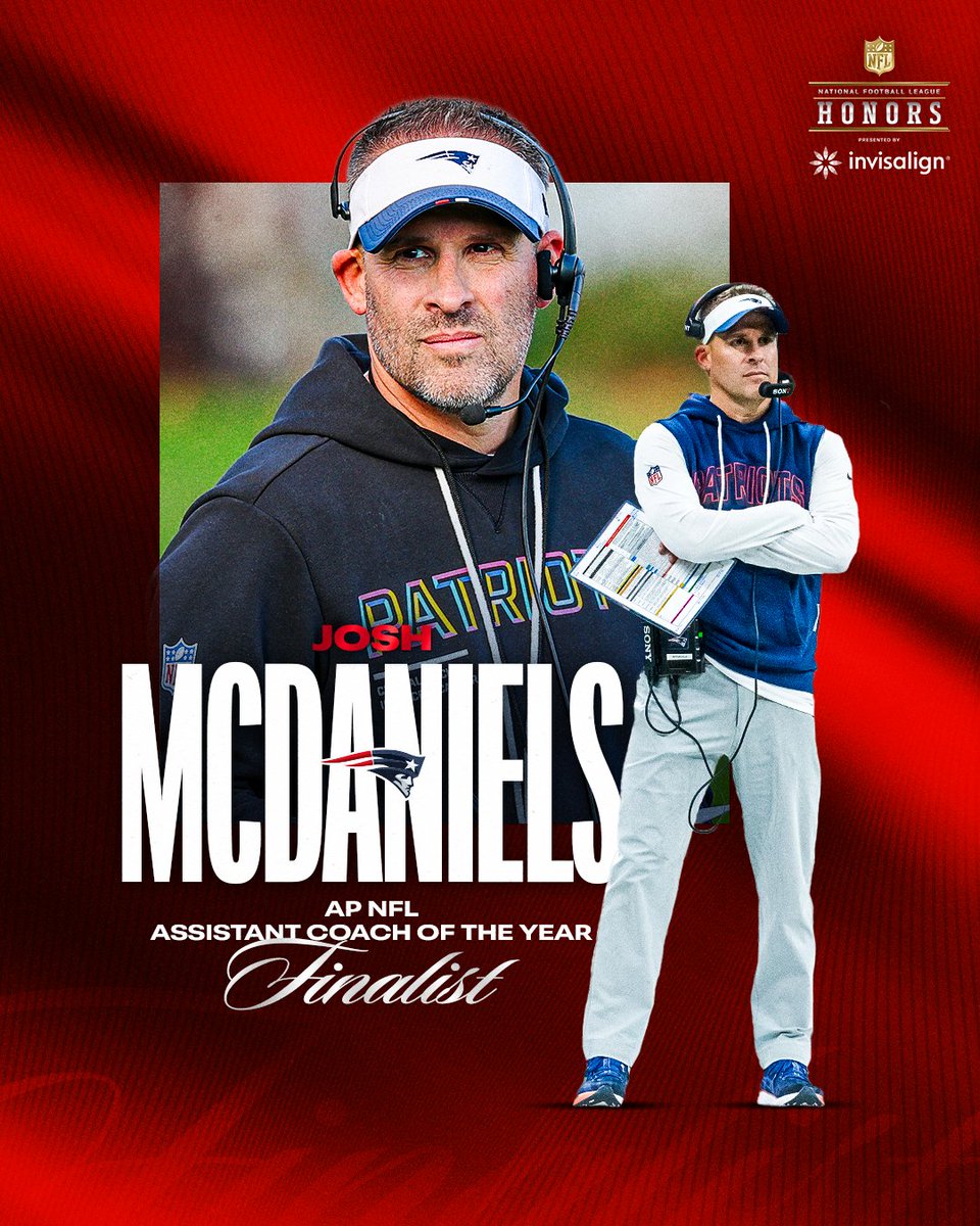 Josh McDaniels is a finalist for the AP Assistant Coach of the Year!