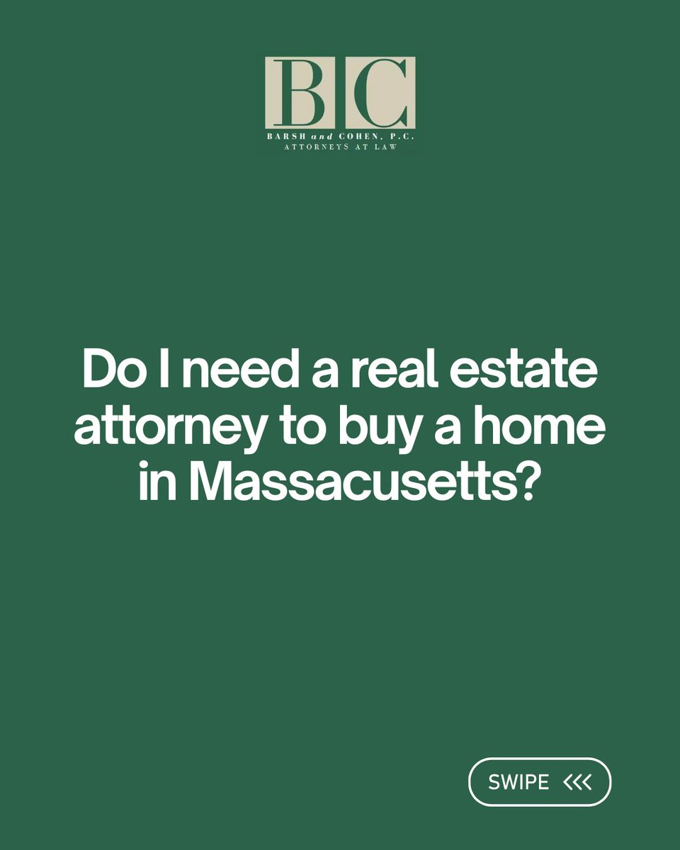 barshcohen's tweet photo. Buying a home in Massachusetts involves legal steps that many buyers don’t expect.
This is one of the most common questions we receive.
#barshandcohen #commonquestions #attorney #realestate https://t.co/onrM4CjZKE