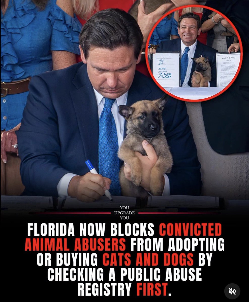 Governor DeSantis and his family have such a heart for dogs and other pets. So grateful for all <a href="/GovRonDeSantis/">Ron DeSantis</a> has done to crack down on animal abusers in Florida. 🐶