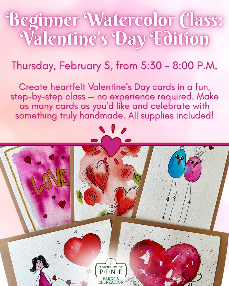 TwpofPine's tweet photo. PART 1 — Sweet moments await! 💌🥰 We’ve got Valentine’s Day fun for everyone. Swipe through to find your perfect way to celebrate!

🔗 Register here: https://t.co/1agflqKiFi

Check out our next post for more!

#ValentinesDay #LocalLove #PineProgram #PineTownship #Pinetastic https://t.co/SKO31NNxJy