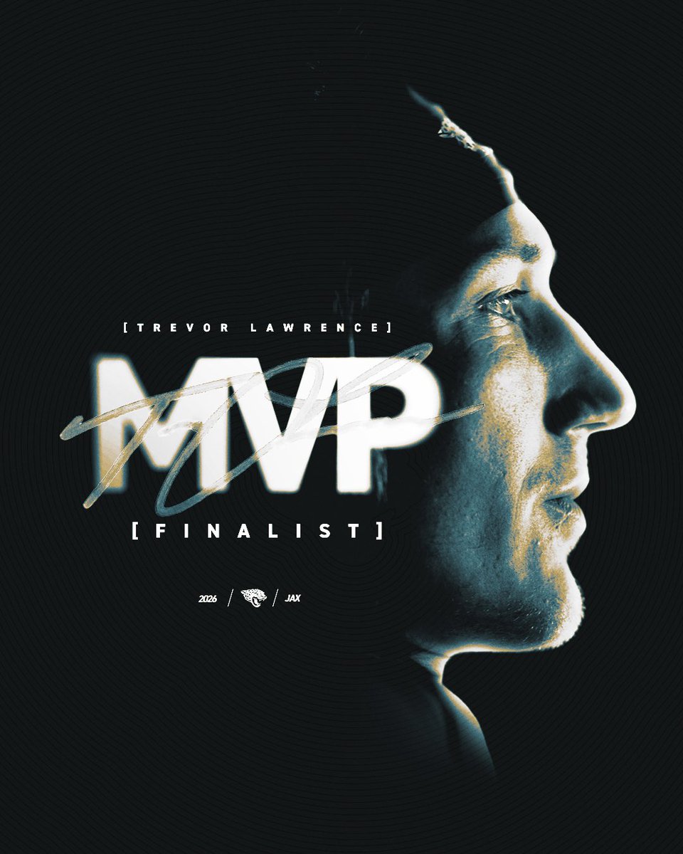 Jaguars's tweet image. Just warming up 👀 @TrevorLawrence is a finalist for 2025 AP Most Valuable Player

#DUUUVAL