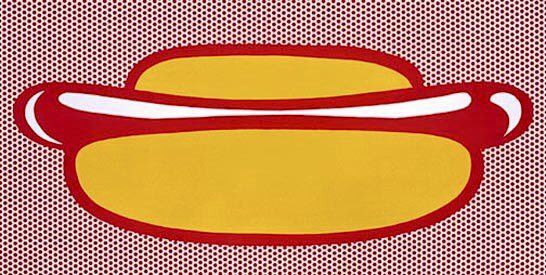 絵画 hot dog Roy Lichtenstein Hot dog 1964 食欲でてきた #上々絵画