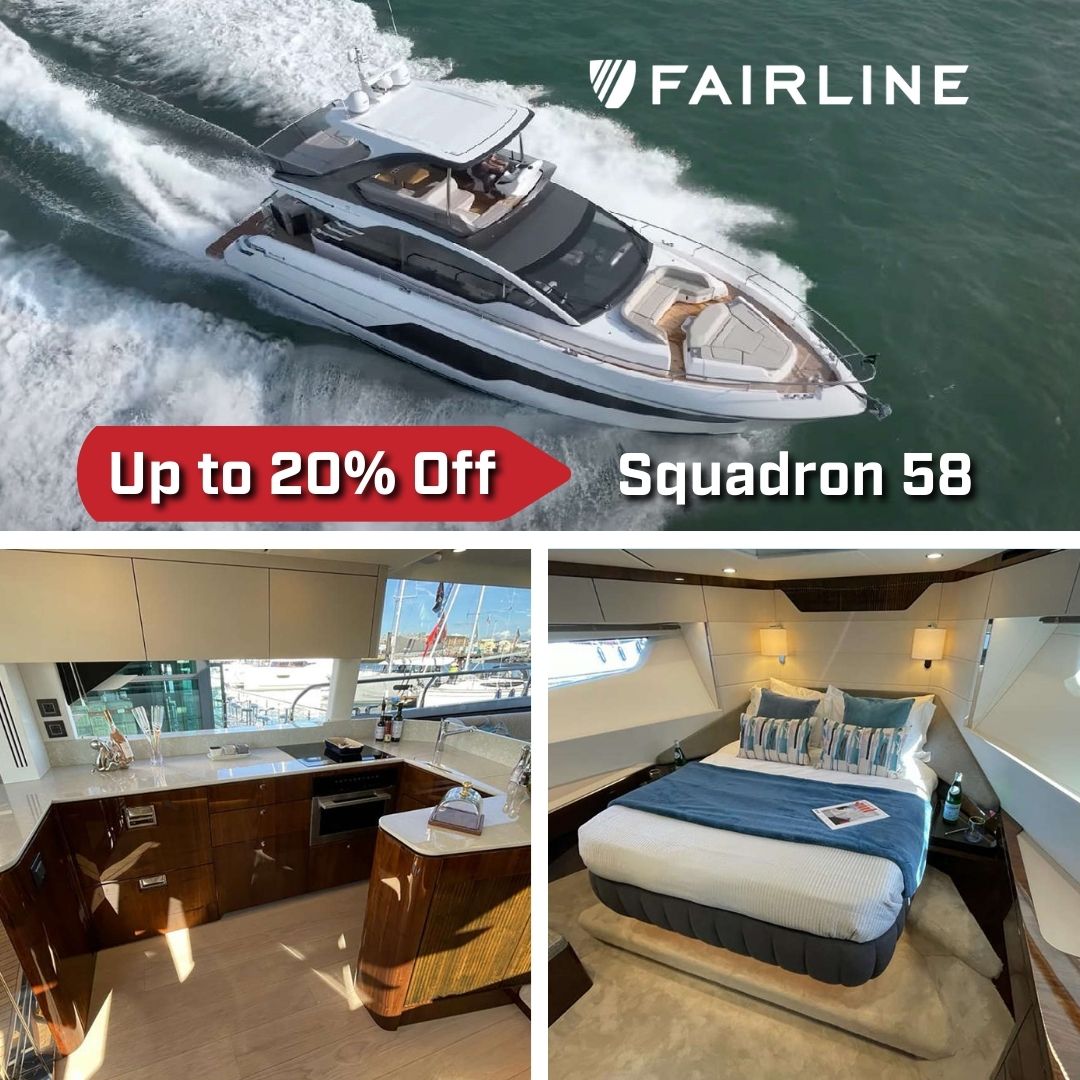 Selected Fairline models are available with up to 20% off this week only.
See the Fairline Targa 40, Squadron 58, Targa 45 GT and Targa 45 Open at Ocean Village Marina by appointment: approvedboats.com/contact-us/

#FairlineYachts #FairlineTarga #Squadron58