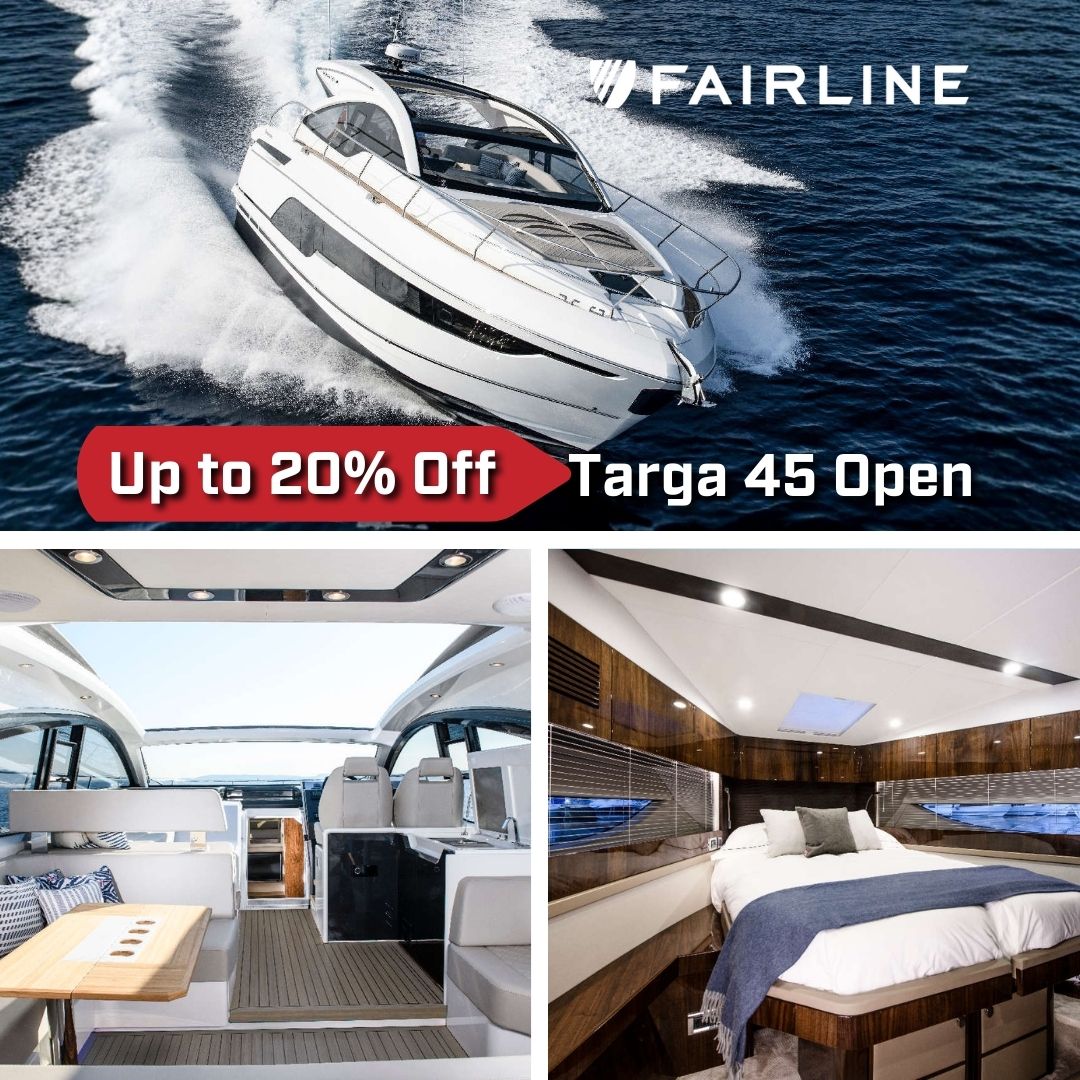 ApprovedBoats's tweet image. Selected Fairline models are available with up to 20% off this week only.
See the Fairline Targa 40, Squadron 58, Targa 45 GT and Targa 45 Open at Ocean Village Marina by appointment: approvedboats.com/contact-us/

#FairlineYachts #FairlineTarga #Squadron58