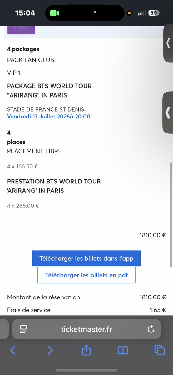 peonieschx's tweet image. JVAIS VOIR BTS A PARIS J’ARRIVE MES BB J’ARRIVE VIP1