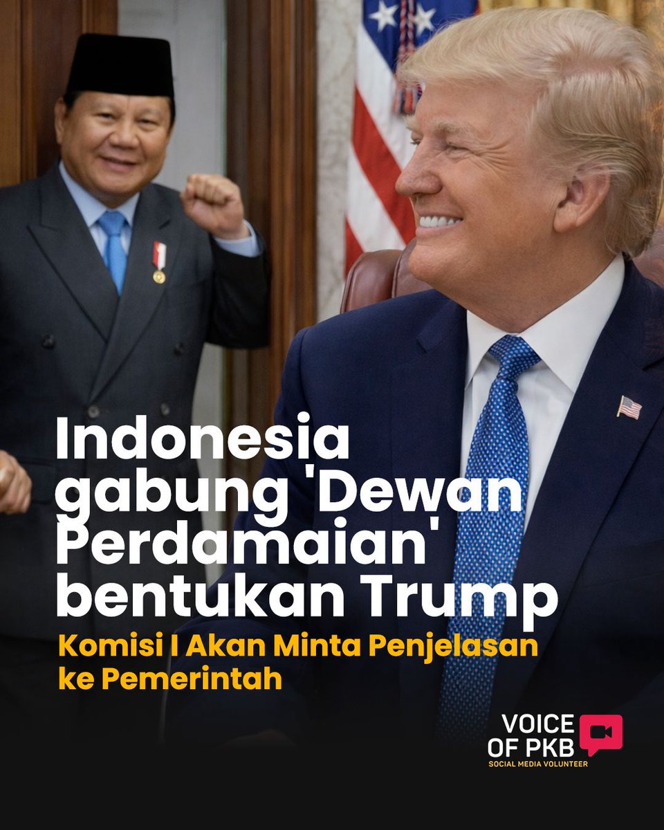 voiceofpkb's tweet photo. Keikutsertaan Indonesia harus dilakukan secara hati-hati, kritis, dan tetap berlandaskan prinsip politik luar negeri bebas aktif @DPP_PKB
#trump #pbb #freeplaestine https://t.co/S5AJO9Sc8U
