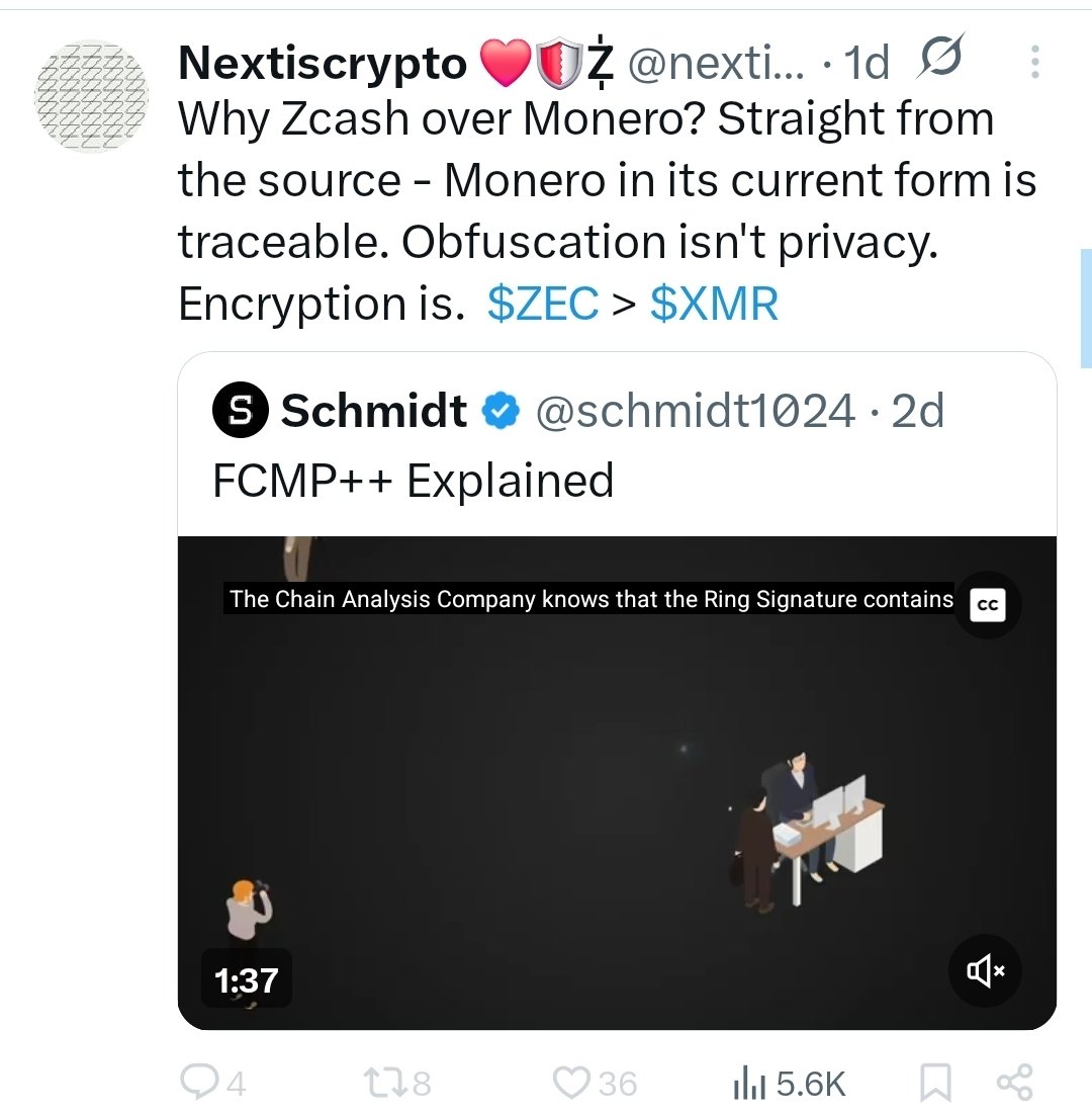 Zcashers need to Keep Moneros name out of your mouth. When I get technical  and school people on why Monero is better in EVERY WAY they block me. FOH  $zec vs $XMR