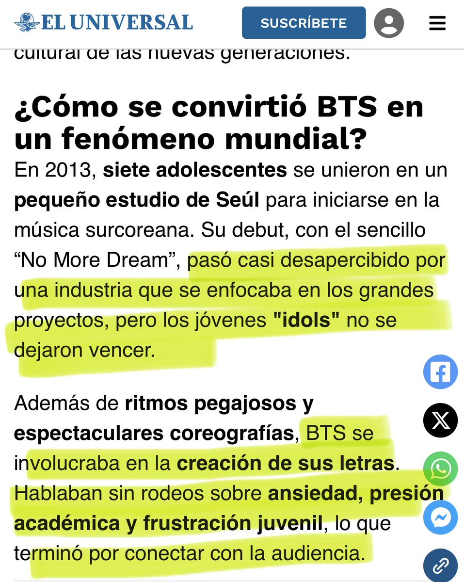 shestyles_97's tweet photo. @El_Universal_Mx BTS fue un fallo en el sistema de una industria musical tan planificada y voraz, logrando ser notados por un público que coincidió con su lucha

Gracias @El_Universal_Mx apreciamos un articulo con enfoque 🫶🏼💜 https://t.co/tGN0fM5nTI