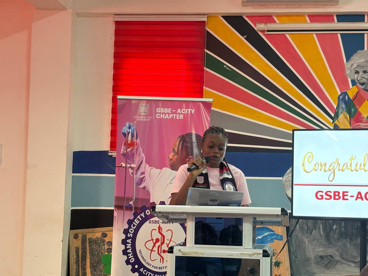 gsbe_ug1's tweet photo. On 21 Jan 2026, Academic City’s Biomedical Engineering Department was officially inducted into the GSBE family. Prof. @elsie_effah swore in the new executives, with congratulatory remarks from GSBE-UG President Albert Juwon.

Welcome to the family, GSBE-ACity! 🌟 @acitygh https://t.co/xGyIwHaVys