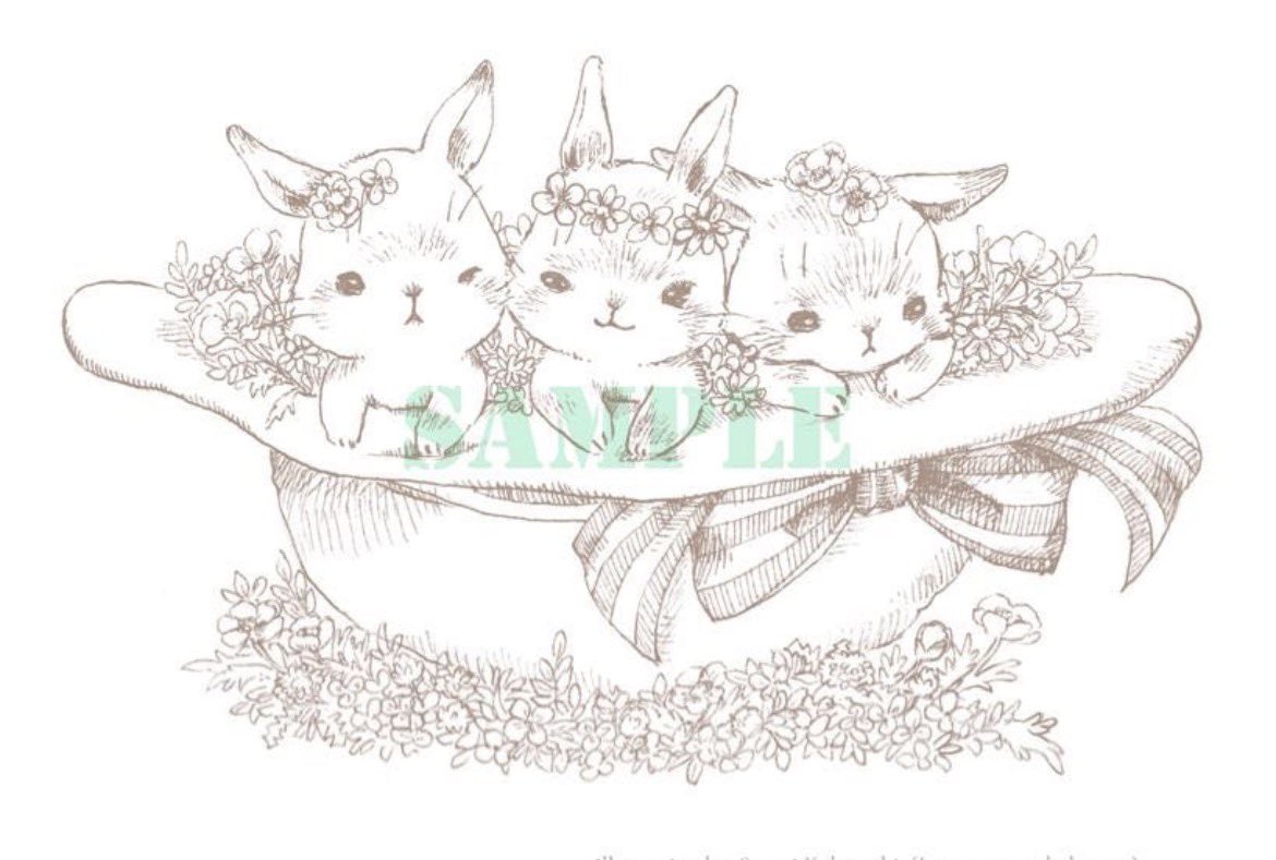 うさぎちゃんの塗り絵もつくりました♪etsy(etsy.com/jp/shop/Sayuri…)
にもBOOTH(kobasayu.booth.pm)にもアップしました☆よろしくお願いします！バラ売りの方がお得になってます。(ごめんなさい、設定や通貨の問題で💦)