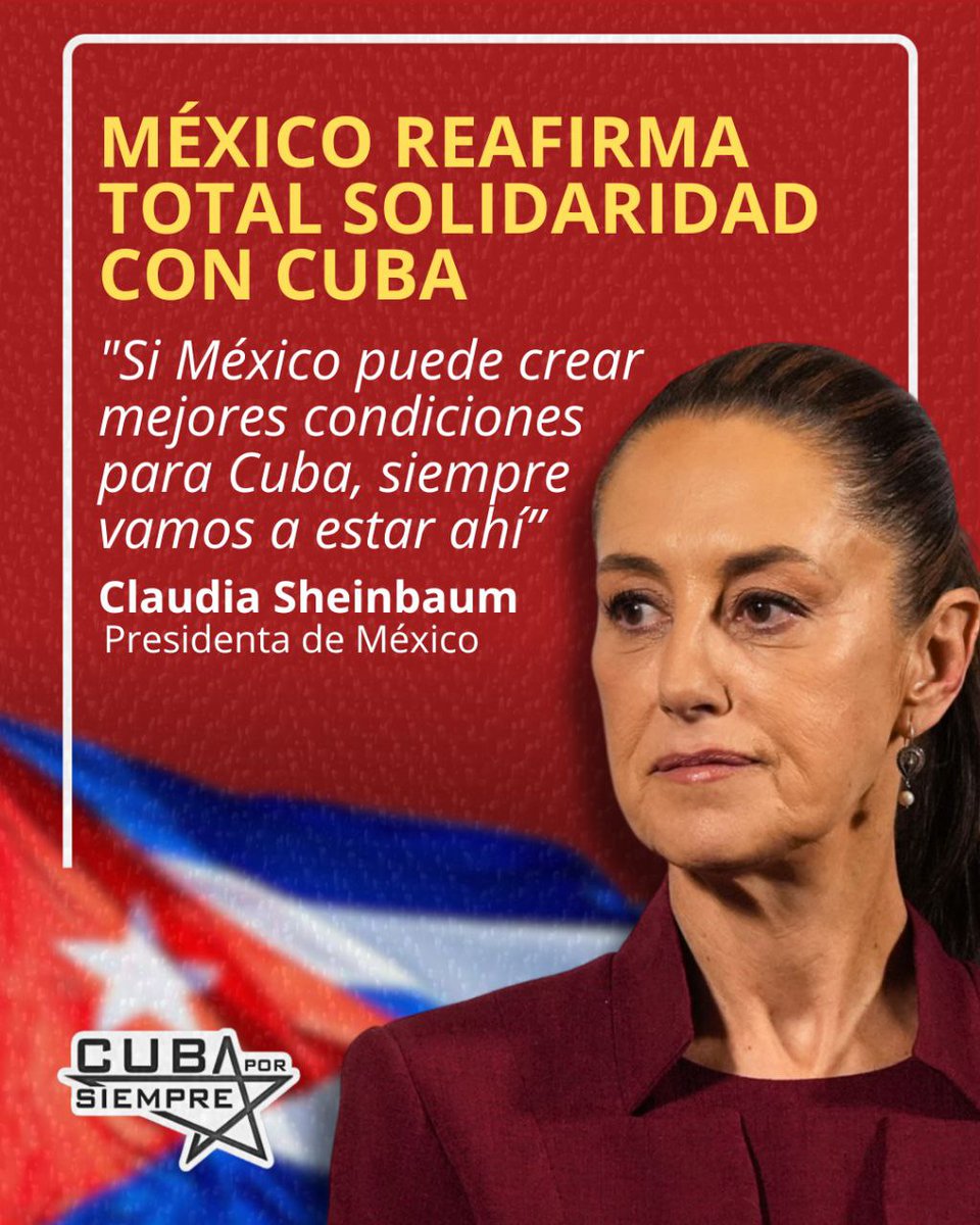 🇲🇽🇨🇺 La presidenta de México, Claudia Sheinbaum, reafirmó la solidez de los lazos históricos que unen a México y Cuba, destacando que estas relaciones se mantienen firmes sin importar los cambios políticos en el país.