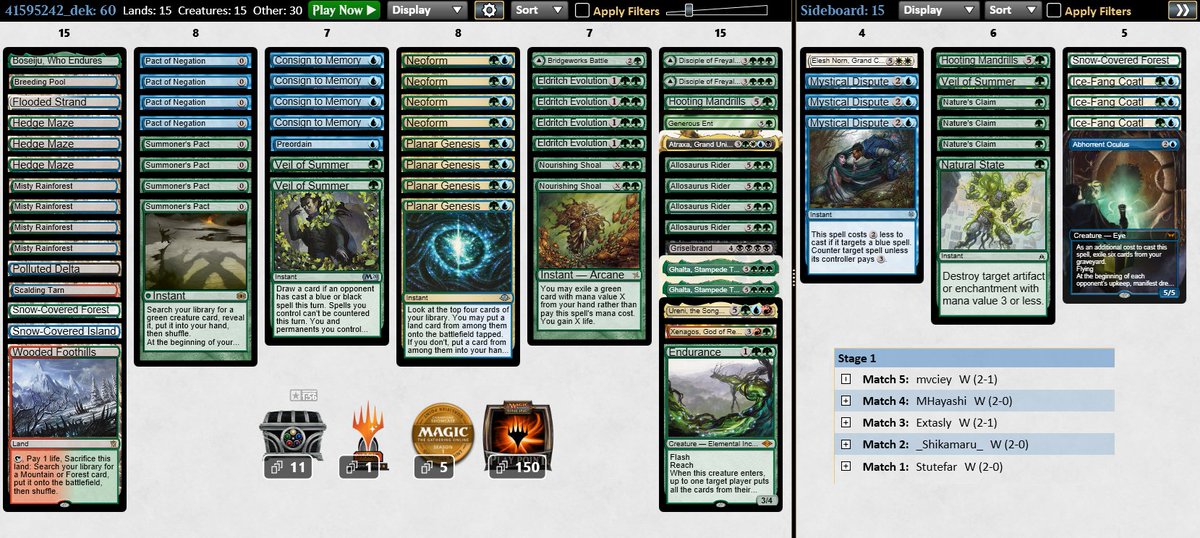 I missed the challenge registration... All I can do is play in leagues. I hate modern leagues.