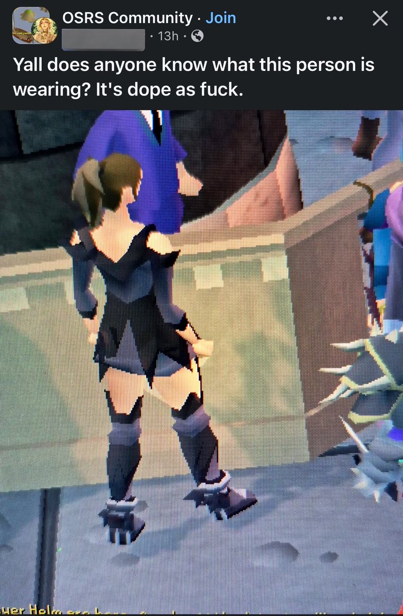 If you ever need proof that graphics aren’t the most important thing in gaming, remember that I found this post in an Old School RuneScape group