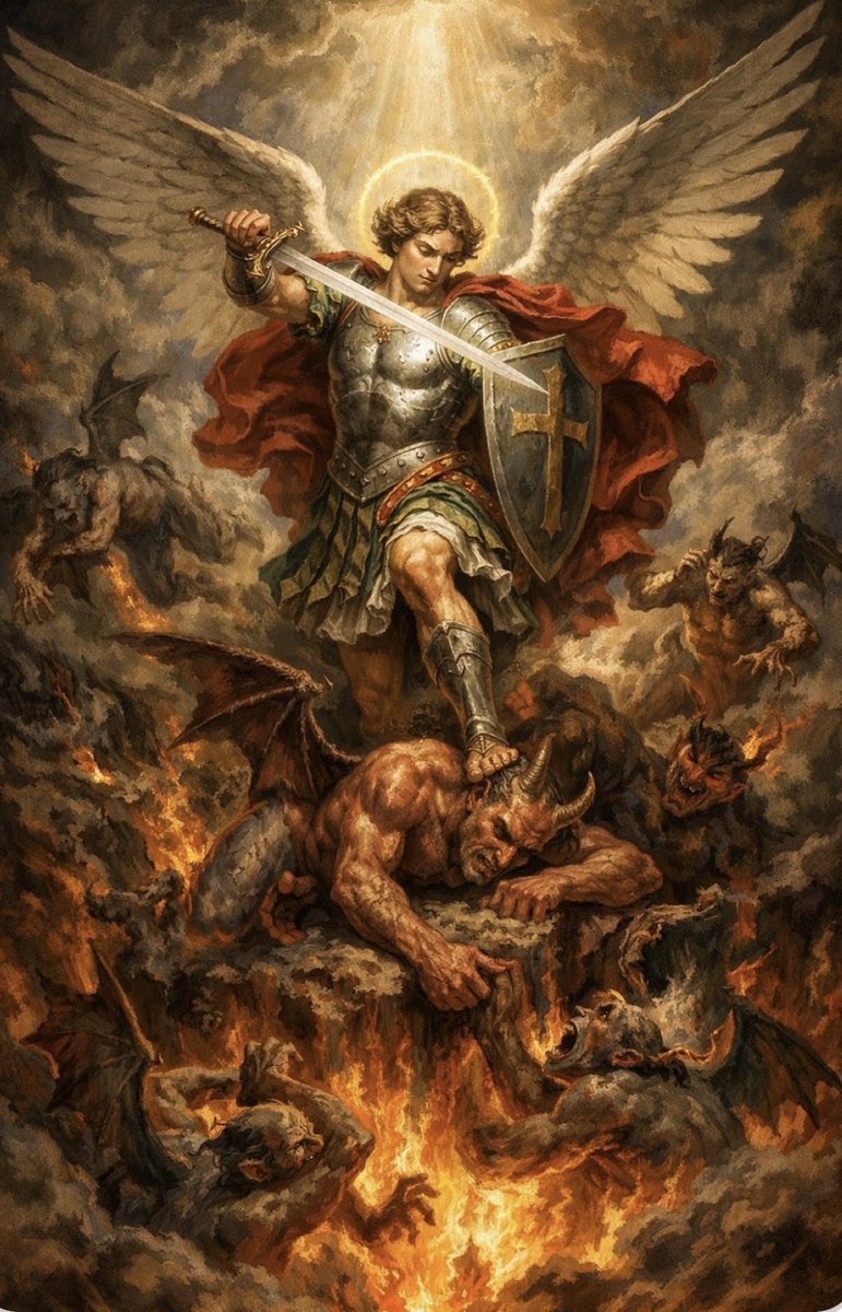 Hoy en este dia la buena suerte será mi compañero de existencia y en todo lo que vaya a realizar y tendré nuevas oportunidades de trabajo mejor pagado y que mi nivel de vida sea con mas prosperidad. Hoy la Espada del Arcángel Miguel me ayudará a vencer a todos los demonios que me