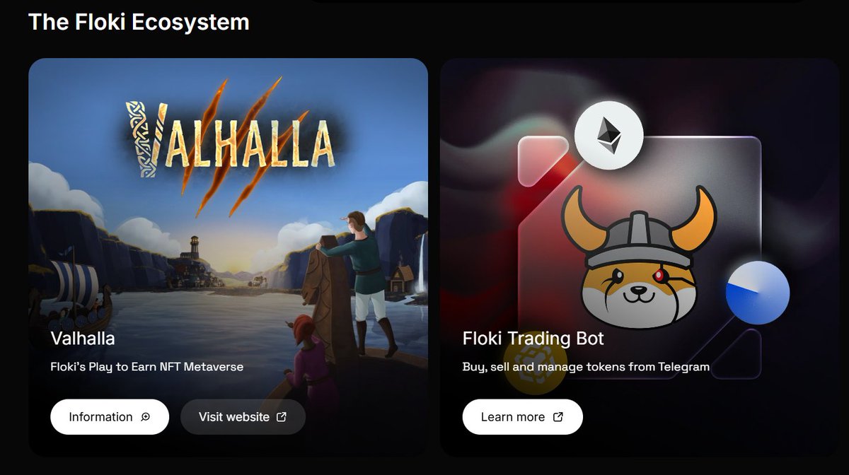 this is why calling $FLOKI just a memecoin misses the point you have an  ecosystem that actually does things: ➢ Valhalla → a live play-to-earn  metaverse, not a teaser site or a