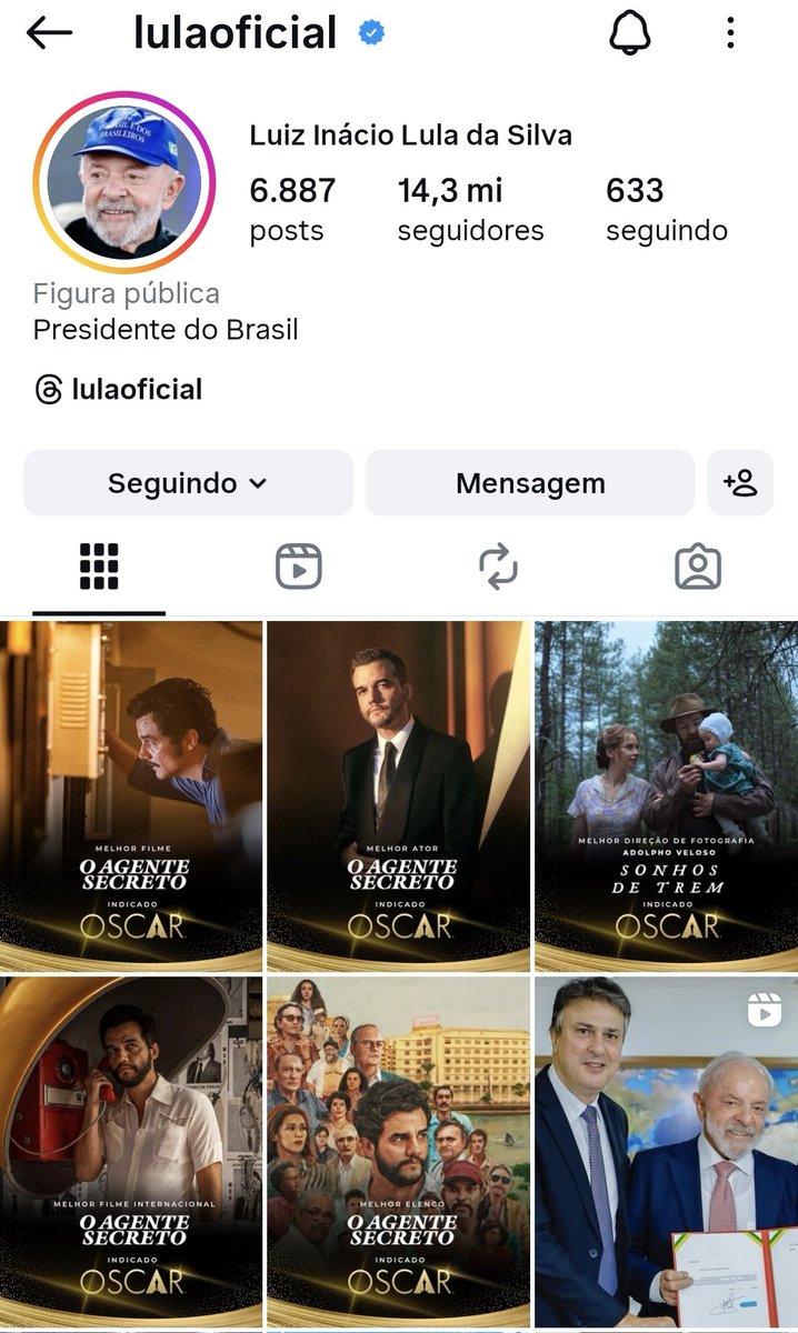 ittnna's tweet image. O perfil do presidente do brasil quase que um @infosoagentesecreto KK