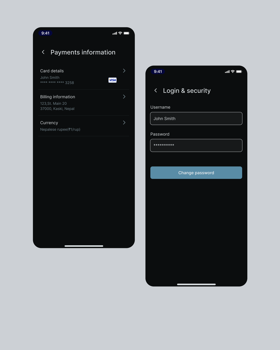 KhadayatKalak's tweet photo. Designing a simple, clear, and effortless dark mode flow for user profiles  
#UIUXDesign #UIDesign #UXFlow #MobileDesign #DesignInspiration #ProductUI #CreativeDesign #Figma #UIUX #UserProfile https://t.co/rH95yBmCvI