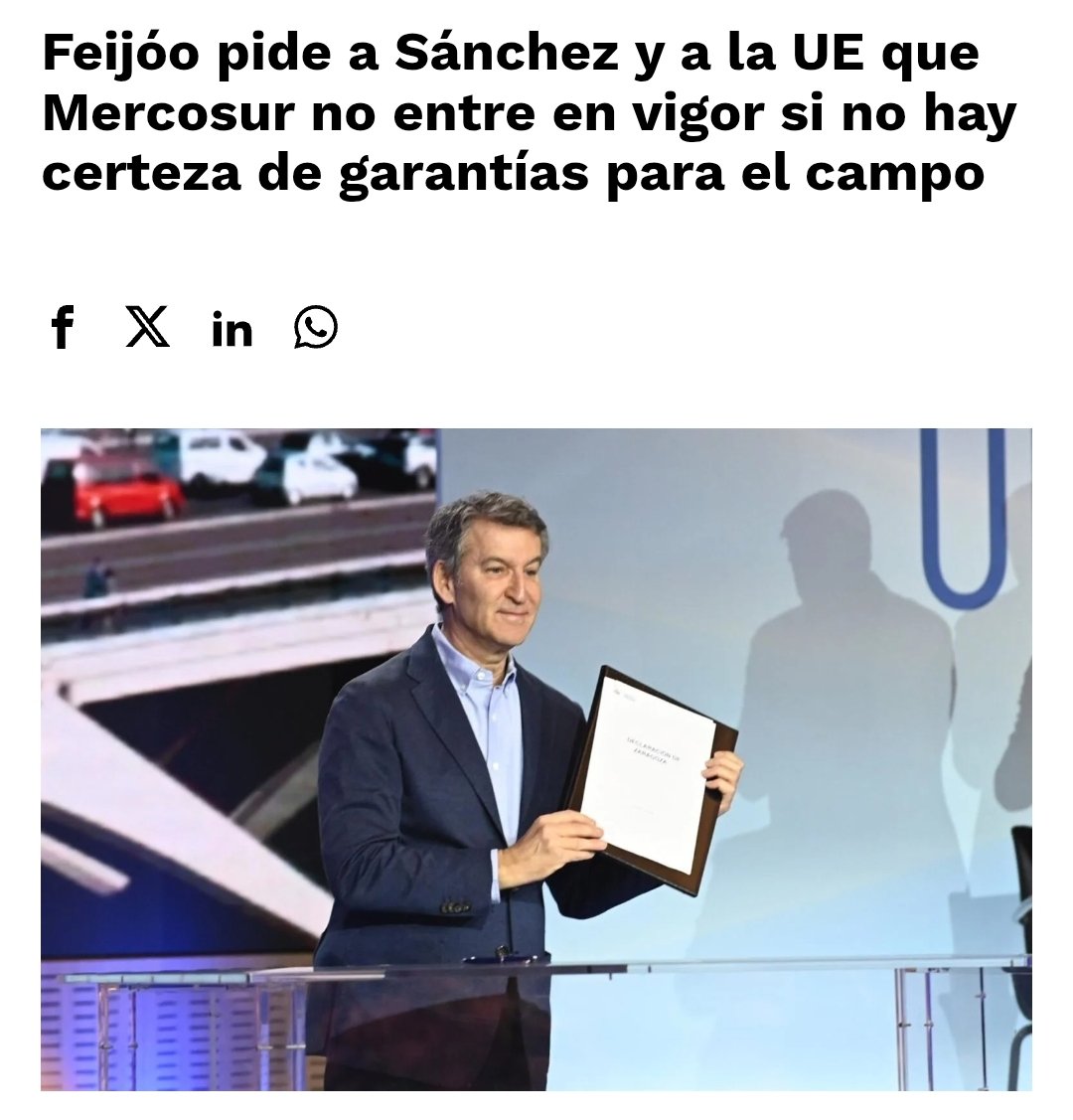 La falta de coherencia del PP de Feijóo raya con la mentira.

🗳️ En el Parlamento Europeo se han posicionado a favor del Tratado y ayer votaron en contra de paralizar su entrada en vigor.

Hoy pretende engañar al campo español, cuando prioriza el interés de las multinacionales.