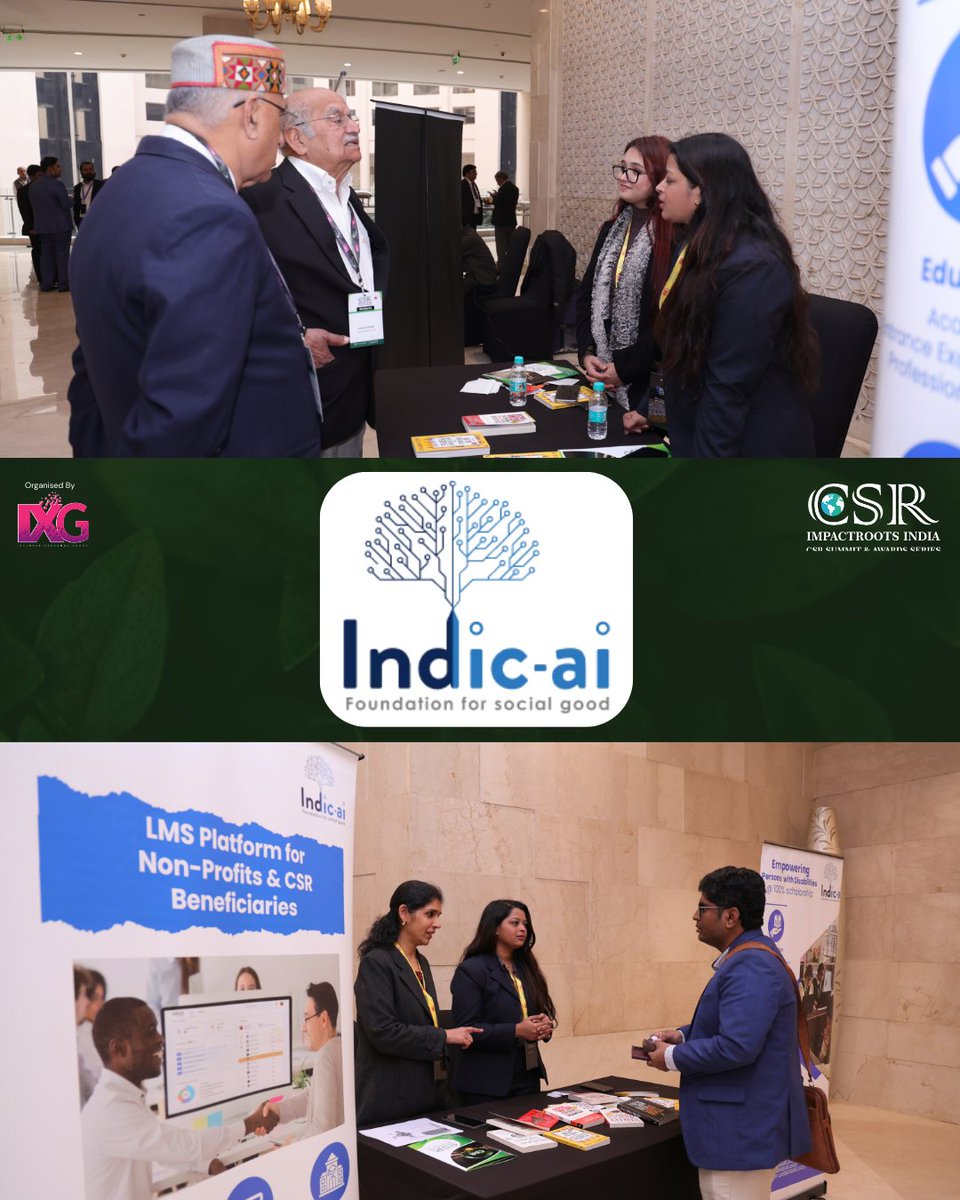 IXG2024's tweet photo. The partner zone is where magic happens! ✨ Indic AI @riidl, Orion Education Society @STEMLearning_IN
Drop by for demos that inspire & conversations that connect.
#ixgcsr #icsrseries #CSRSummit #TechForGood #SocialImpact #Innovation #Education #Networking #Event https://t.co/NJrZ9Hbfvx