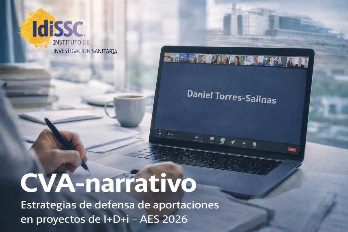 IIS_IdISSC's tweet image. 🚀 ¡No te pierdas esta #formación!

#CVA-narrativo: Estrategias de defensa de aportaciones en #proyectos – #AES2026

📅 02/02/2026
🕑 13:30
📍 ZOOM
👨‍🏫 @torressalinas

🎯 Dirigido a: Personal de #investigación del @IIS_IdISSC

🔗 Inscripción e información: idissc.org/agenda/formaci…