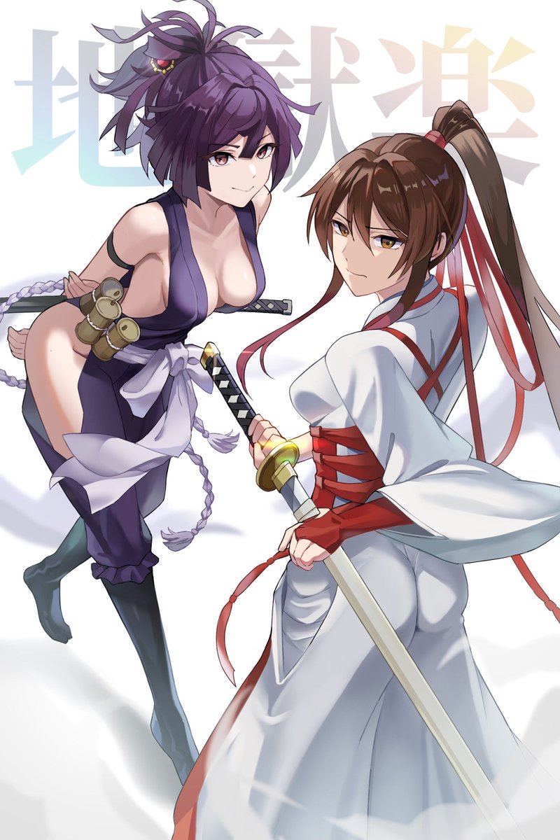 Redrew my old Yuzuriha and Sagiri artwork (2026 - 2024) #地獄楽