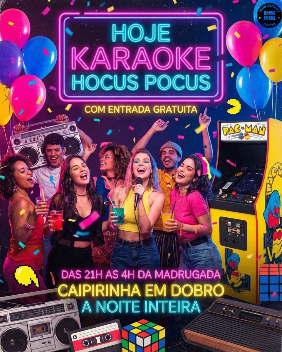 🎙️KARAOKE HOCUS POCUS COM ENTRADA GRATUITA 🌜

Hoje a partir das 21h rola mais uma noite de diversão no Hocus, venha mostrar seu talento e aproveitar as promoções no nosso Karaoke: Caipirinha em dobro a noite inteira, Spaten 600ml, compre 1 e leve a 2° de graça.

#VemProHocus