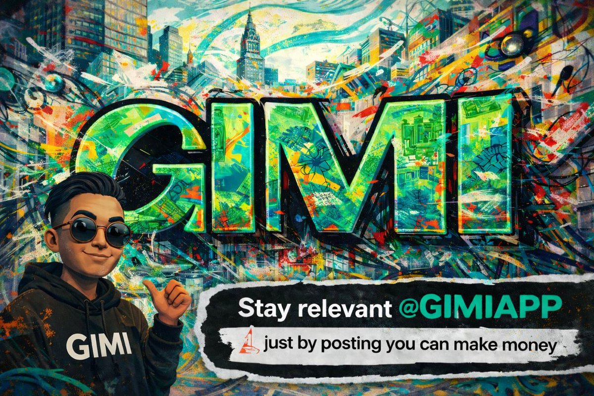AquaCinta's tweet photo. Turned the GIMI logo into a piece of street art.
A mix of my city, my style, and the energy I see every day online.
This is how GIMI culture looks through my lens.
Raw, digital, and made to stop the scroll.

Stay relevant @GimiApp https://t.co/yqlnHEIkZF
