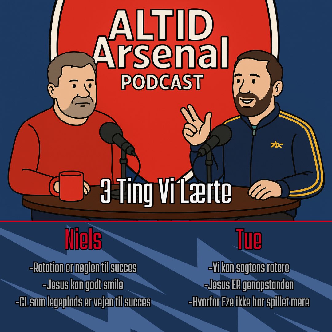 3️⃣ Ting Vi Lærte…

Vi sad tilbage med flere indtryk, efter den  flotte sejr over Inter på udebane.

Hør uddybning af pointerne og analyse af kampen i vores seneste CL-udsendelse, som er ude i dit feed.

🎧 linktr.ee/altidarsenal

#AltidArsenal #Arsenaldk