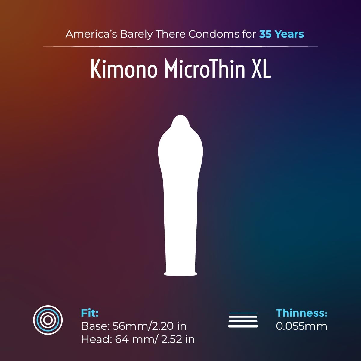 Kimono Condoms
※ Kimono = Japanese clothes👘

A US🇺🇸 brand touting Japanese🇯🇵 technology
Base width: 52-56mm
Head width: -64mm
Length: 180-190mm

MicroThin: 52mm
MicroThin Large: Base 53mm/Head 64mm
MAXX Large: Base 54mm/Head 63mm
MicroThin XL: Base 56mm/Head 64mm

#Condom #Size