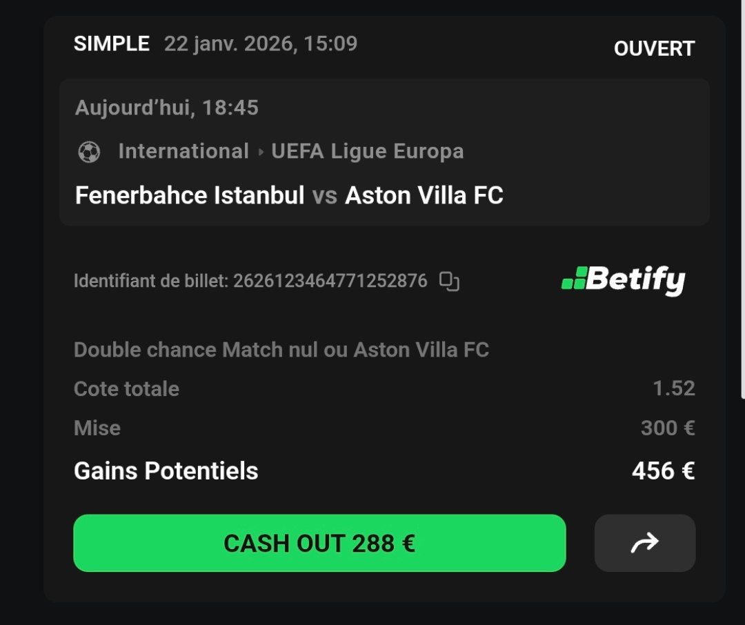 ⚽️🇪🇺 Fenerbahce vs Aston Villa : Aston Villa ou match nul <a href="/1/">1</a>,52🔥🌵

10€ en Paysafecard à gagner 🎁 

Commente ❤️ / 🔄

#Pronos