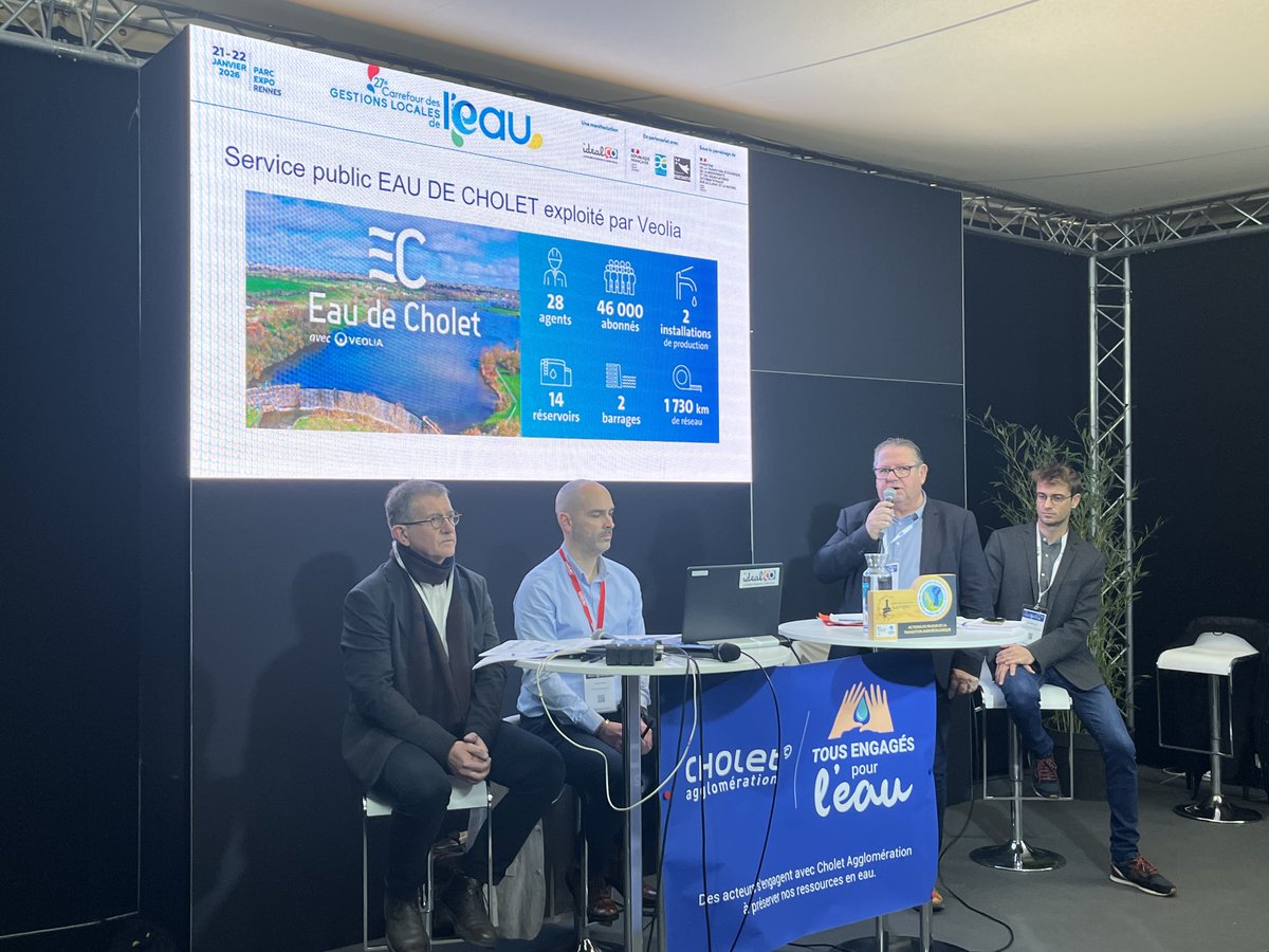 Christophe  Piet, Vice-Président de Cholet Agglomération, en charge de l'eau potable et des milieux aquatiques et Sylvain Ruault, Chef du service Eau Potable, sont intervenus lors de la conférence "Tous engagés pour l'eau", lors du 27e Carrefour des gestions locales de l'eau 💧.