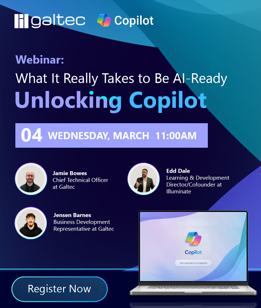 GaltecLtd's tweet photo. Thinking about rolling out Microsoft 365 Copilot? 
Join our webinar to learn how to deploy Copilot safely &amp; effectively.

📅 4 Mar, 10:30 AM
👉 Register: https://t.co/kFiy4TeiDz

#MicrosoftCopilot #AIInTheWorkplace #ModernWorkplace https://t.co/X7G5GsI9Aw