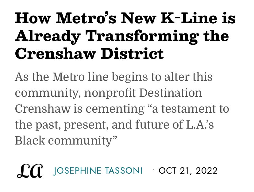 Black_Action's tweet image. A tale of two communities.
The Metro K-Line cutting through the middle of the historically Black American Crenshaw Corridor is celebrated while the plans to do the same in Torrance is opposed and considered harmful to that community. 🤔