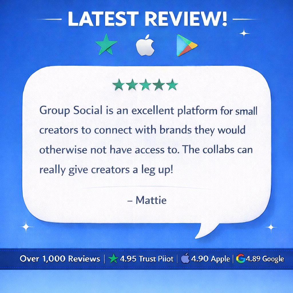 Calling UGC creators! If you’re on GroupSocial, thank you ☺️ If you’re not.. Why not?