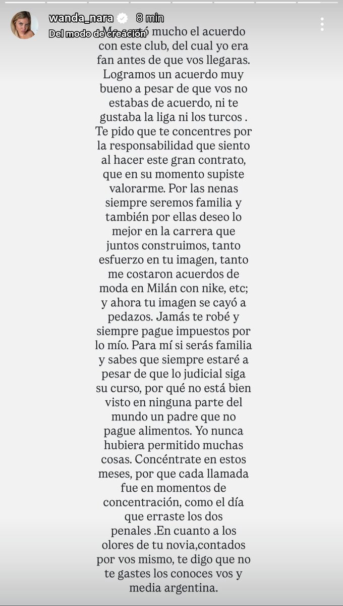 Señores, Wanda Fuking Nara 🍷👇🏻