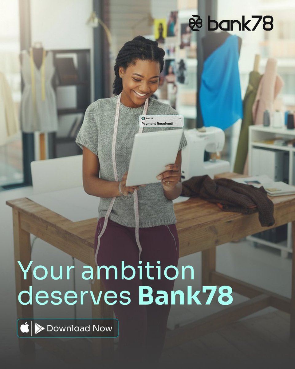 Your ambition deserves more than average banking.

It deserves Bank78. 🚀

Smart. Seamless. Built for growth.

Download Bank78 to get started. 🩵

#Bank78
#EveryWayMoneyMoves