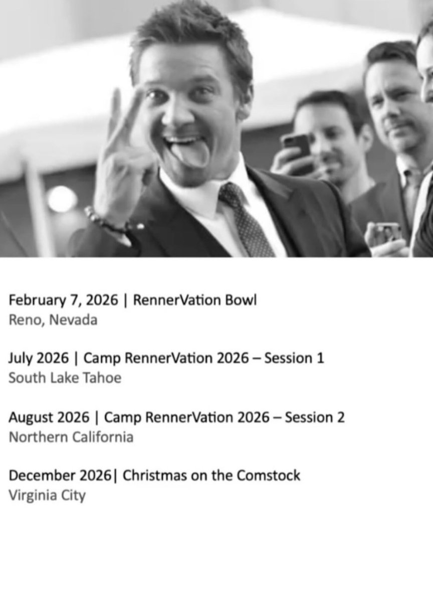 rennersource's tweet image. Forthcoming dates. Information provided without guarantee.