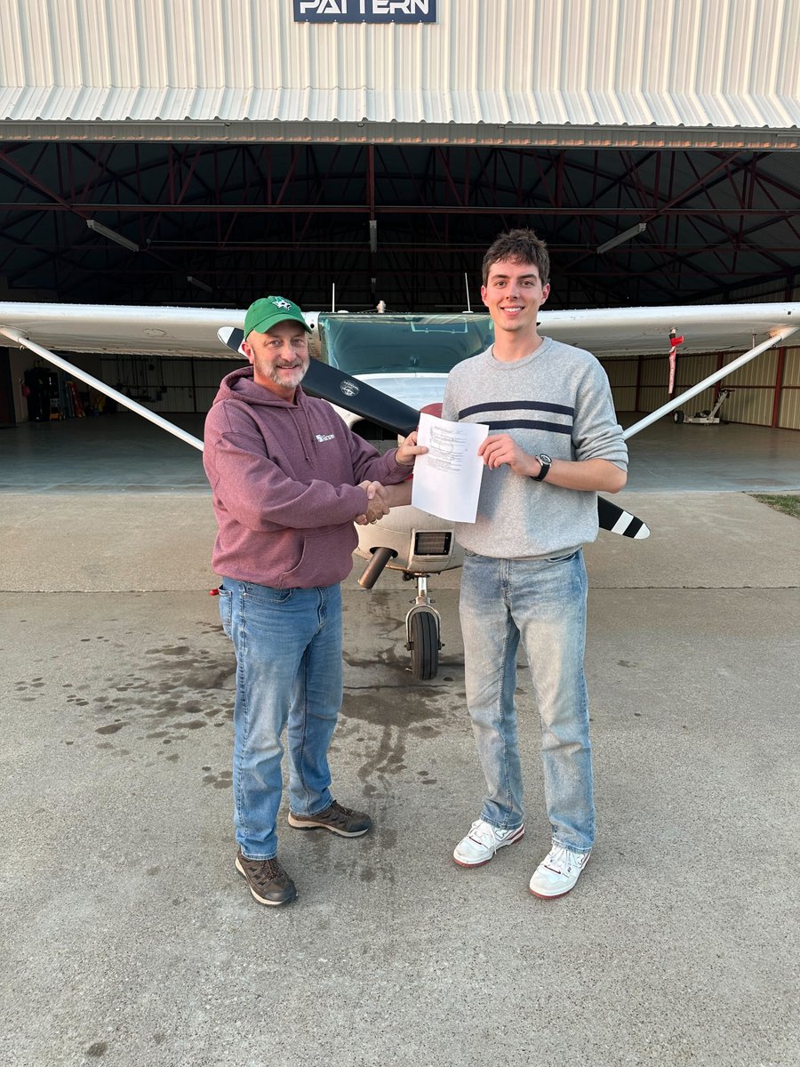 InThePattern1's tweet photo. Congratulations to Thomas on passing his Private checkride, to Luke for passing his Commercial checkride and to Lukas on completing his Initial Solo! https://t.co/RJwauQDoOm