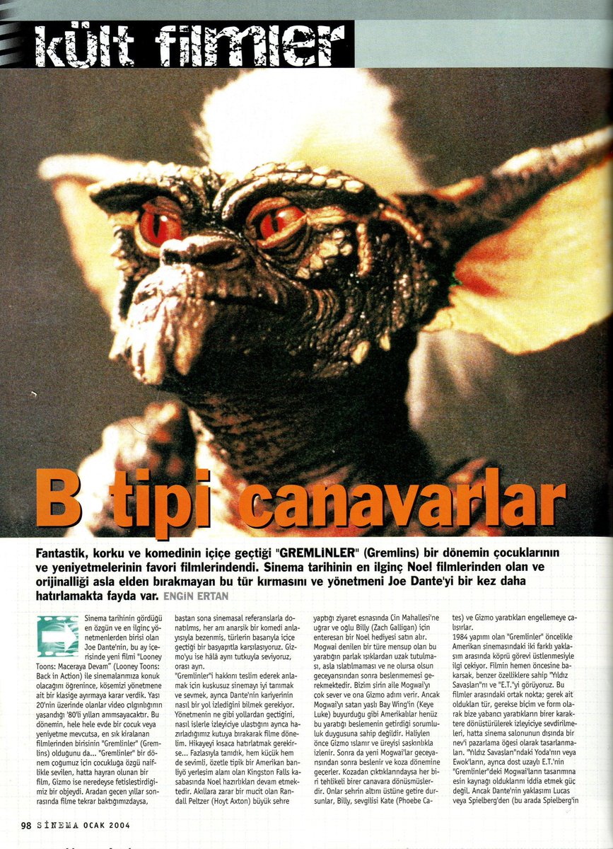 Mehmetcan198's tweet photo. #Gremlins #Gremlinler #CoreyFeldman @Corey_Feldman #FrancesLeeMcCain #PhoebeCates #KeyeLuke #PollyHolliday #JoeDante #sinema #Ocak #2004yılı @_Arsiv_ https://t.co/foCjnLjZ9x