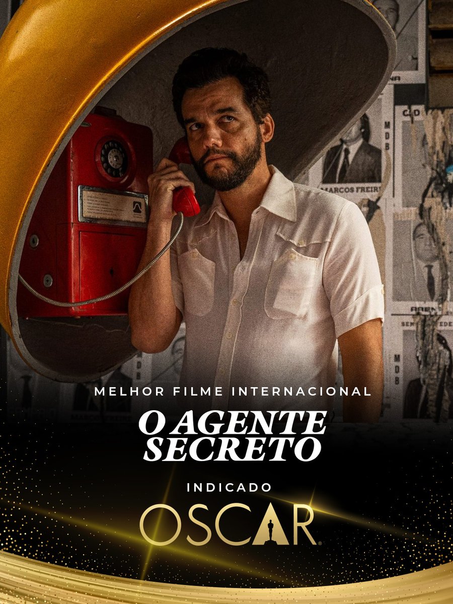 LulaOficial's tweet image. O cinema brasileiro está em um dos melhores momentos de sua história! A indicação de O Agente Secreto para quatro categorias do Oscar é motivo de celebração para todo o país. É o reconhecimento da nossa cultura e da capacidade do Brasil de contar histórias que emocionam o mundo…