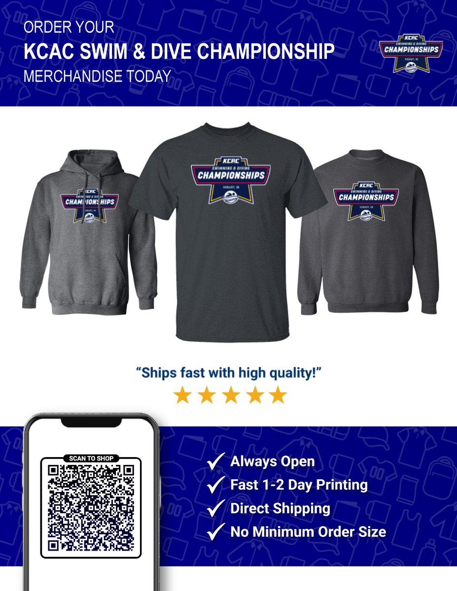 kcacsports's tweet photo. Looking for official championship merchandise for the following KCAC Championships: Swimming & Diving, Indoor Track & Field, Bowling, and Men's Wrestling? Scan the QR codes below to go to each championship merchandise store! #KCACswim #KCACitf #KCACbowling #KCACwrestling #TheRightWayToPlay
@NAIA @GameOne_USA @SouthShoreCVA @VisitWichita @kwcaonline @nwcawrestling
