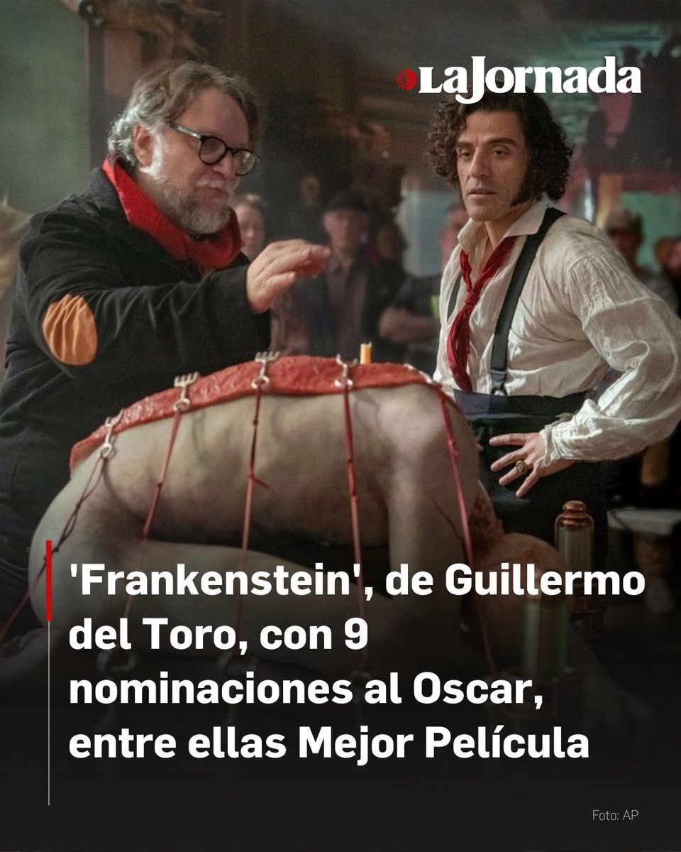 lajornadaonline's tweet photo. Frankenstein, de Guillermo del Toro, recibió nueve nominaciones al premio Oscar, incluyendo mejor película.

La cinta del mexicano está nominada a mejor película, actor secundario, mejor guion adaptado, fotografía, diseño de producción, vestuario, maquillaje y peluquería, sonido y música.

Más información en: https://t.co/J1cuhAang4