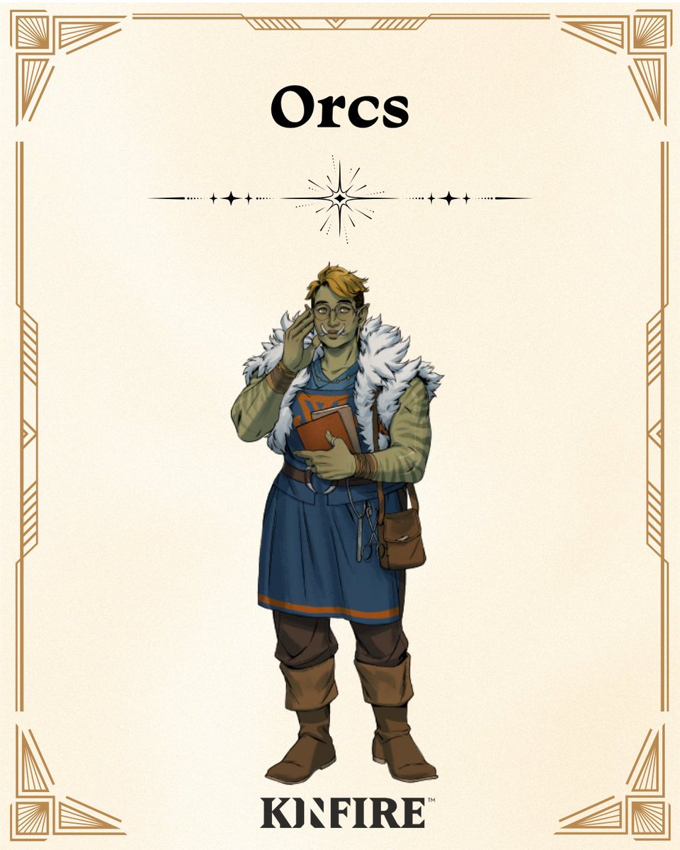 incredidream's tweet image. Orcs of the Kinfire world are shaped as much by environment as by tradition. From moisture rich skin treatments to careful tusk care, their daily rituals are rooted in survival, health, and culture.

#Kinfire #lorethursday