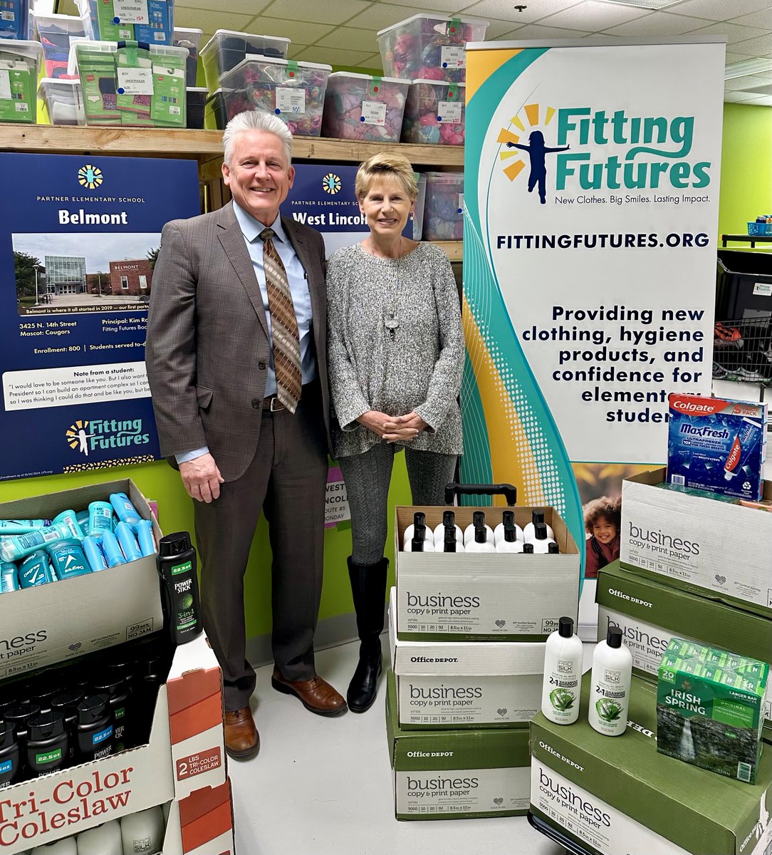 Yesterday Pat Condon delivered the 1,157 items collected as part of our office holiday donation drive to Kelly Lauer at Fitting Figures - an organization that partners with the highest needs <a href="/LPSorg/">Lincoln Public Schools</a> elementary schools to provide students with NEW clothing, shoes, &amp; hygiene kits.