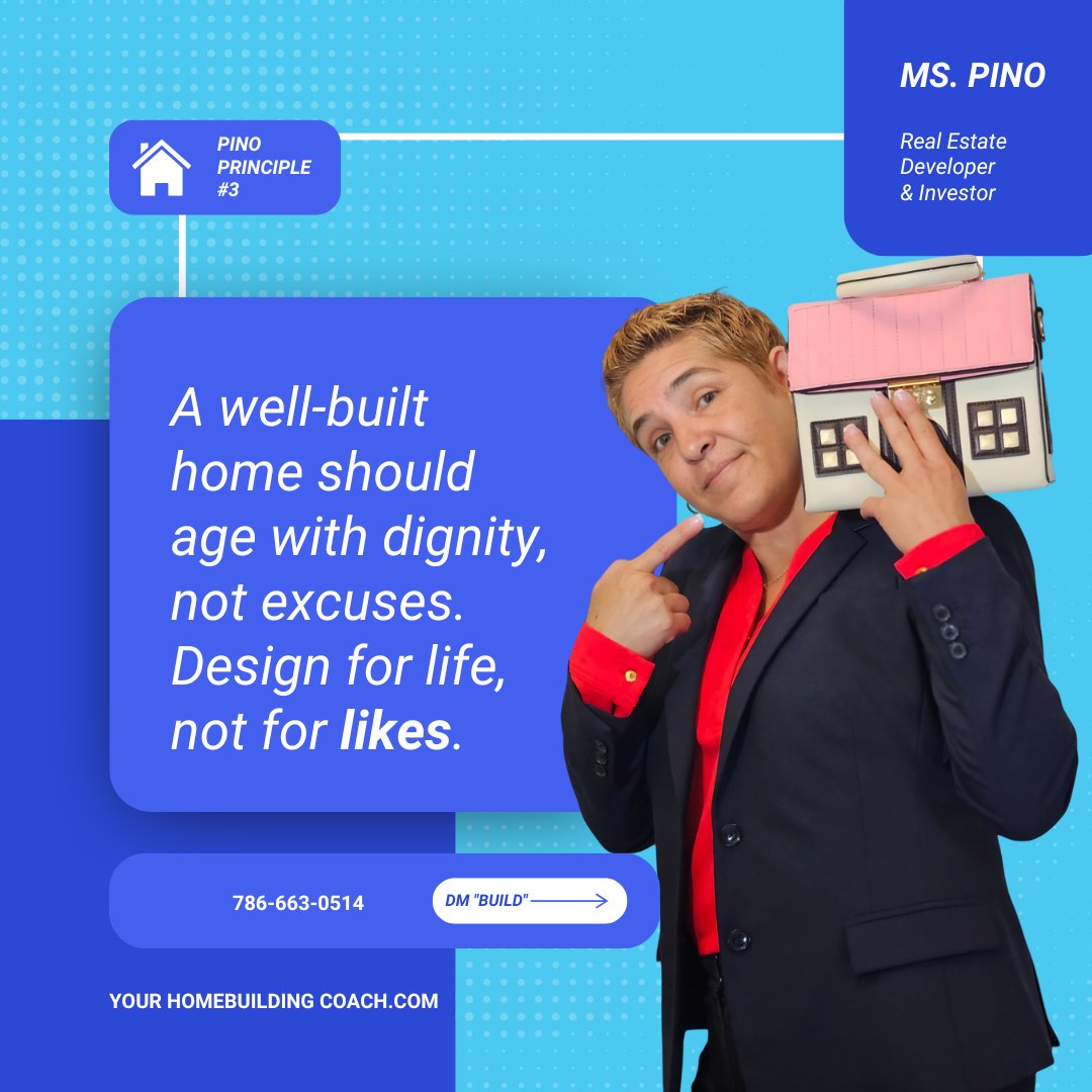 PINO Principle #3
A well-built home should age with dignity, not excuses.
Design for life, not for likes.