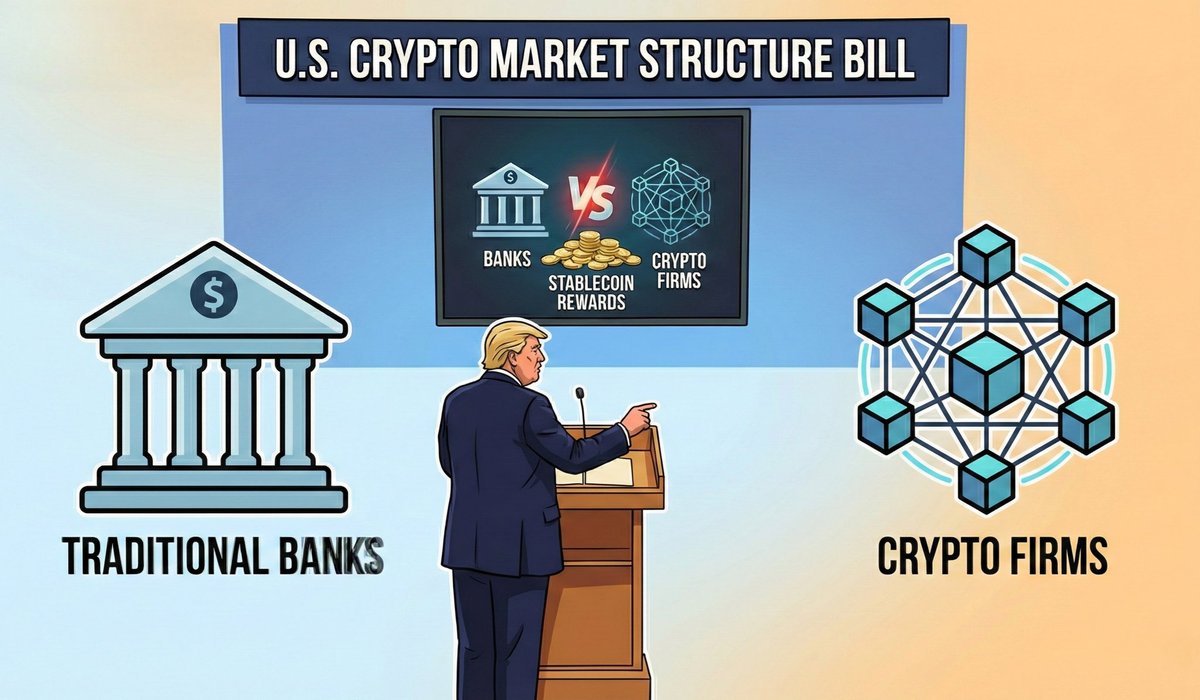 🔥 Trump says he wants to sign the crypto market structure bill “very soon”  — as banks vs crypto firms clash over stablecoin rewards. Big bill for U.S.  #crypto clarity, regulation, and