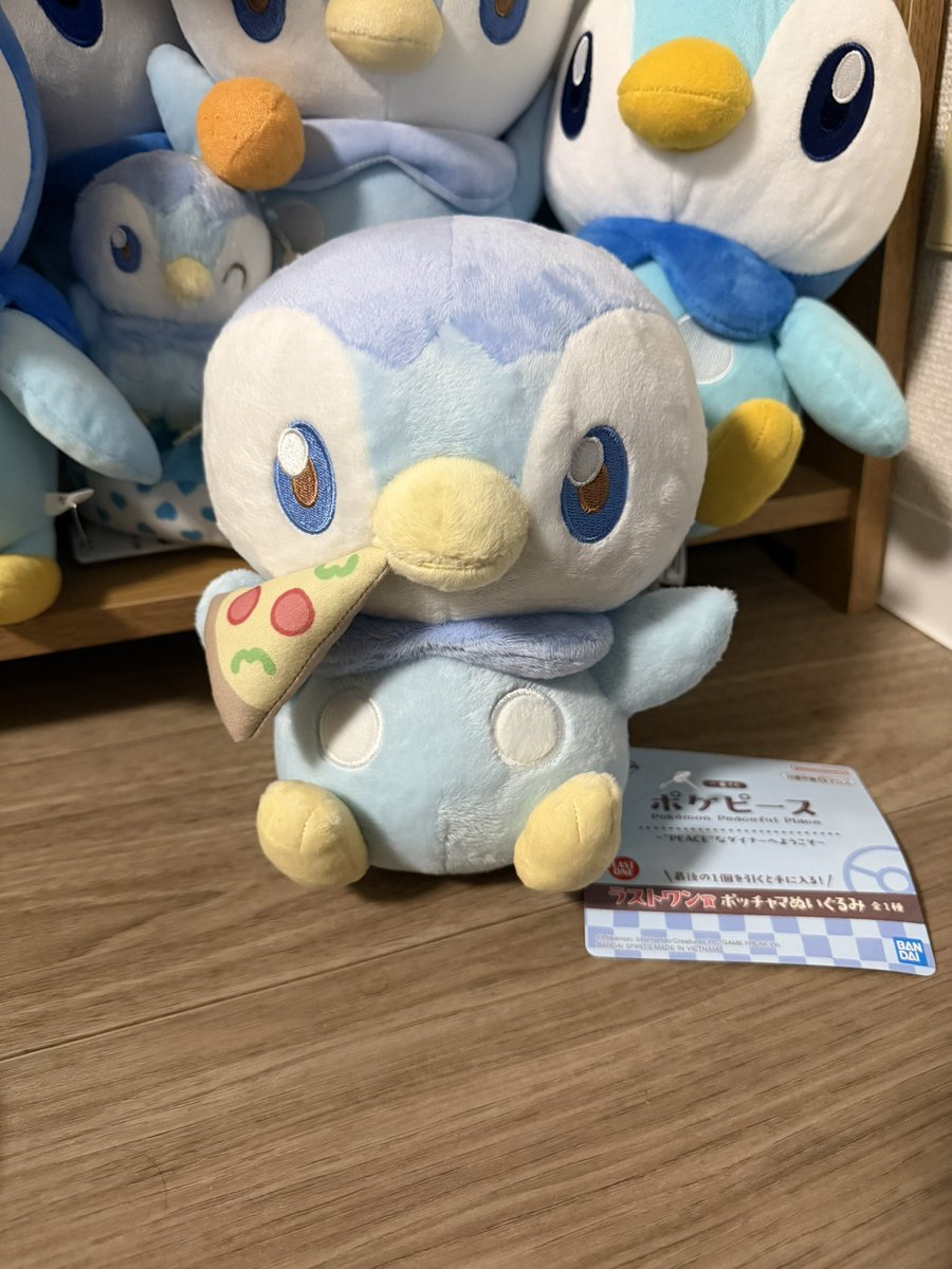 今年の1番くじラストワン賞のポッチャマ、一回り小さめでかわいい